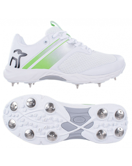 Kookaburra KC 3.0 Spike Cricket Shoes (White/Lime)