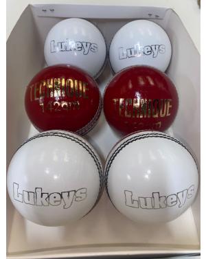 LUKEYS TECHNIQUE RED/WHITE LEATHER BALL MEN'S AND JUNIOUR 