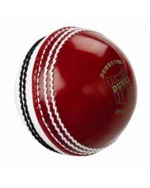 Dukes RED/WHITE Trainer Soft Impact Safety Cricket Ball - JUNIOR
