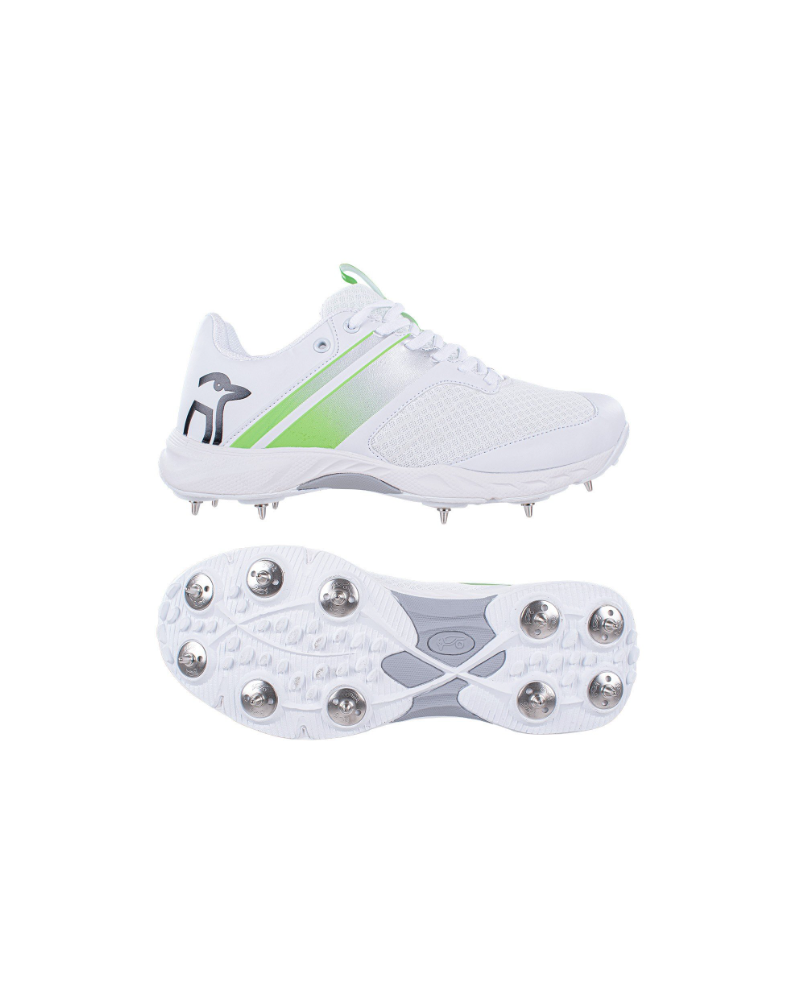 Kookaburra KC 3.0 Spike Cricket Shoes (White/Lime) cricket equipment4u UK